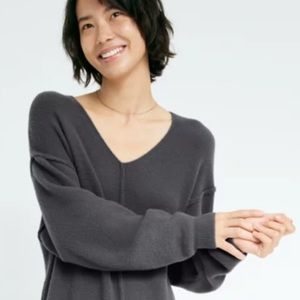 NWOT Wilfred Free Gray Hush Knit V-Neck Sweater